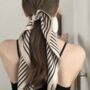 White Striped Large Neutral Square Scarf, thumbnail 1 of 9