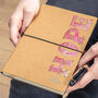 Personalised Circus Font Recycled Leather Notebook, thumbnail 1 of 4