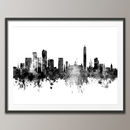 Birmingham Skyline Cityscape Black And White By Art Pause ...