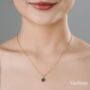 Square Malachite Gemstone Pendant Necklace, thumbnail 3 of 9
