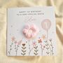 Personalised Niece 1st Birthday Card 'Crochet Puff Flower', thumbnail 2 of 4