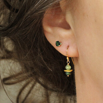 Gold Emerald Earrings, 4 of 9