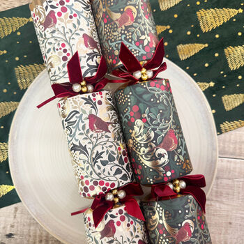 Elegant Christmas Robin Crackers Set Of Six, 3 of 7