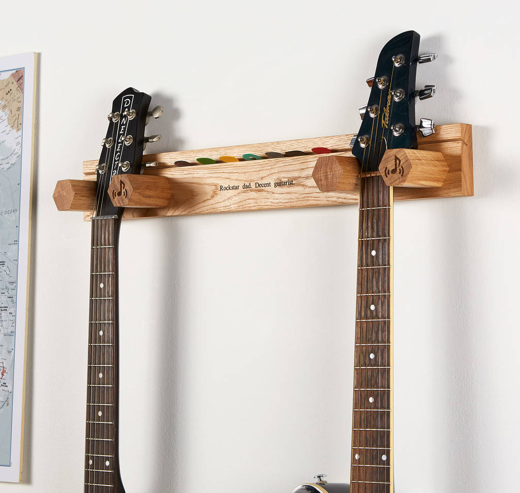 Personalised Guitar Stand And Plectrum Holder By MijMoj Design