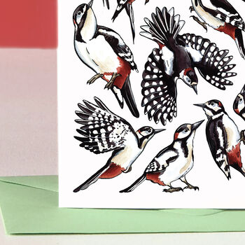 Woodpecker Watercolour Greeting Card, 6 of 8