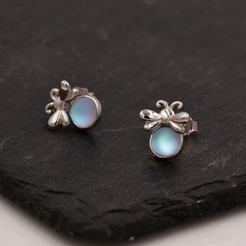 Sterling Silver Firefly Stud Earrings, 7 of 12