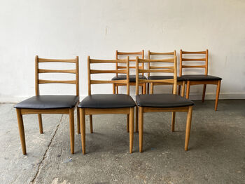 Six Mid Century Dining Chairs By Schreiber Furniture, 2 of 10