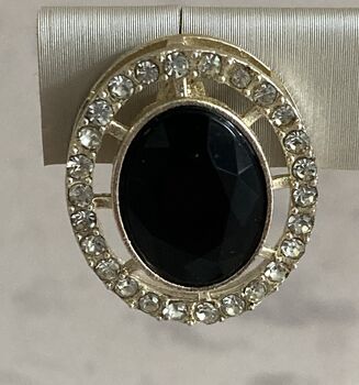 Munira Gold Plated Crystal Stone Stud Earrings Black, 2 of 4