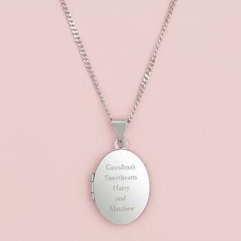 Personalised Sterling Silver Oval Locket Necklace, 2 of 10