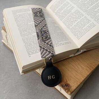Personalised Leather Bookmark In Liberty Cotton, 8 of 9