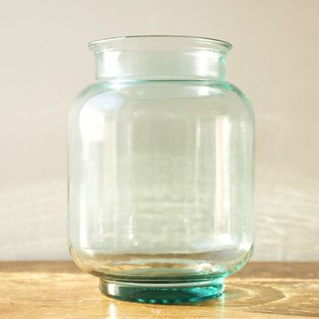 Large Rounded Recycled Glass Hurricane Vase, 3 of 5