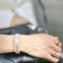 Personalised Pink Memorial Bracelet: Engraved Ashes Keepsake Urn Pendant For Remembrance, thumbnail 6 of 11
