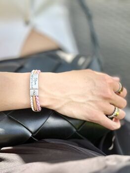 Personalised Pink Memorial Bracelet: Engraved Ashes Keepsake Urn Pendant For Remembrance, 6 of 11