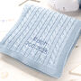 Luxury Baby Boy Cable Blanket, thumbnail 1 of 11