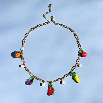 Fruit And Pearl Charm Necklace, 2 of 6