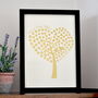Personalised Wedding Tree Gold Foil Print, thumbnail 1 of 3