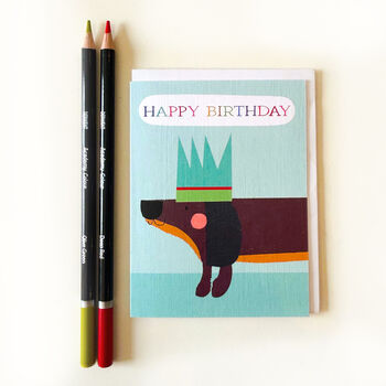 Mini Birthday Sausage Dog Card, 3 of 4