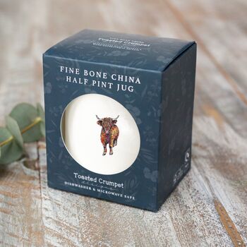 Highland Cow Half Pint China Jug In A Gift Box, 3 of 3