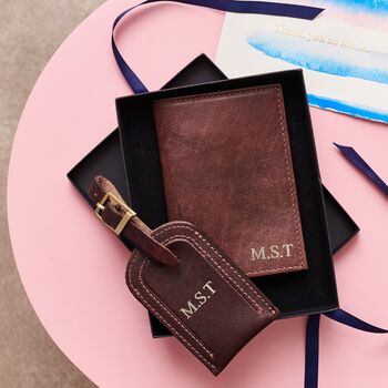 Matching Leather Passport Cover And Luggage Tag Set, 11 of 12