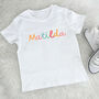 Swirly Rainbow Personalised Kids T Shirt, thumbnail 2 of 4
