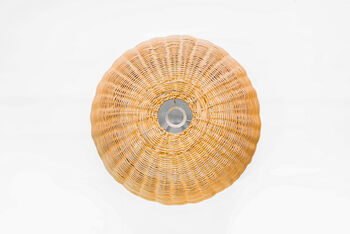Handwoven Rattan And Steel Pendant Light, 3 of 5