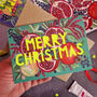 Merry Christmas Pomegranate Papercut Christmas Card, thumbnail 3 of 7