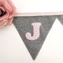 Bunting Personalised Luxury Grey And Pink New Baby Girl, thumbnail 10 of 12