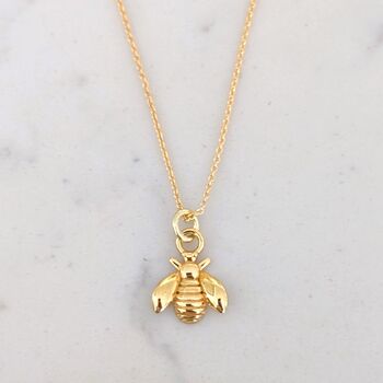 The Bee Accent Gold Plated Necklace, 3 of 5