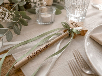 Personalised Chunky Wooden Wand With Ribbon, 2 of 5