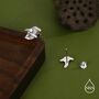 Mismatched Chanterelle Mushroom Stud Earrings In Sterling Silver, thumbnail 2 of 12