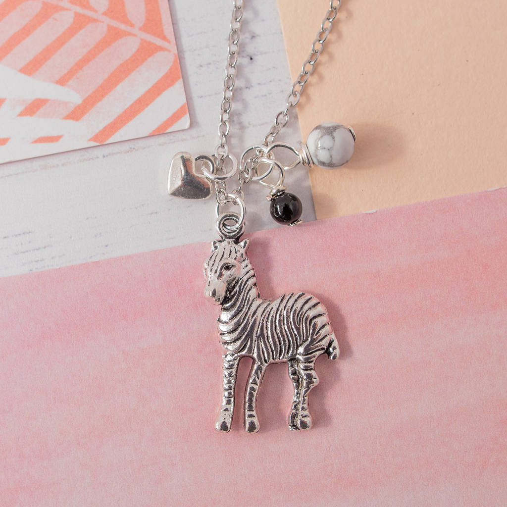 zebra charm necklace by melissa designs