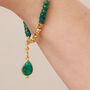 Emerald And Gold Plated Silver Beaded Bracelet, thumbnail 3 of 12