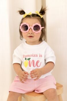 First Birthday Embroidered Lemon Personalised T Shirt, 3 of 6