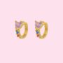 Hypoallergenic 18 K Gold Plated Heart Hoops, thumbnail 2 of 5