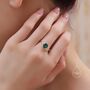 Sterling Silver One Carat Emerald Green Cz Ring, thumbnail 6 of 12