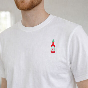 Sriracha Hot Sauce Embroidered T Shirt, 6 of 7