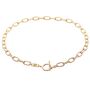 Gold Plated Oval Chain Choker With T Bar Clasp, thumbnail 6 of 6