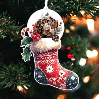 Personalised German Shorthaired Pointer Stocking Bauble, 2 of 2