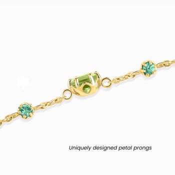 Emerald And Peridot Bracelet In Sterling Silver And Gold Vermeil, 7 of 12