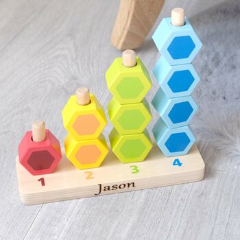 Personalised Counting Stacker Wooden Toy, 2 of 3