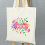 Mum Scroll Tote Bag With Flowers, thumbnail 2 of 3