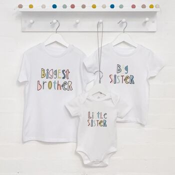 Dots And Dashes Brother Sister Set Of Three T Shirt Set, 3 of 7