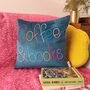 Coffee And Books Colourful Embroidered Cushion, thumbnail 4 of 4