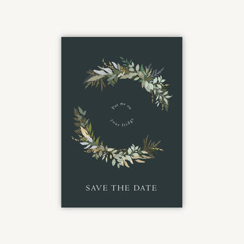 Winter Botanical Wooden Magnet Save The Date, 2 of 6