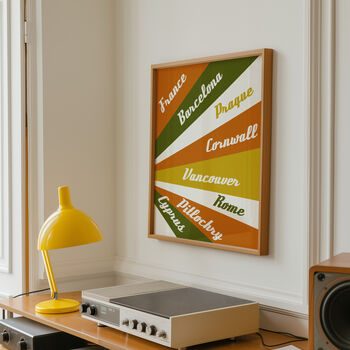 Retro Style Personalised Places/Travel Poster, 8 of 9