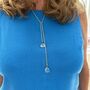 Long Gold Plated Double Chain Crystal Drop Necklace, thumbnail 3 of 11