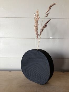 Minimalist Black Wooden Vase In English Ash, 7 of 9