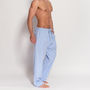 Men's Blue Striped Flannel Pyjama Trousers, thumbnail 3 of 4
