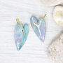 Willow Heart Hoop Marbled Polymer Clay Dangly Earrings, thumbnail 1 of 4