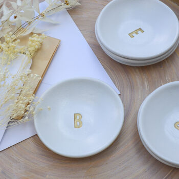 Hand Stamped Personalised Initial Trinket Dish, 3 of 3